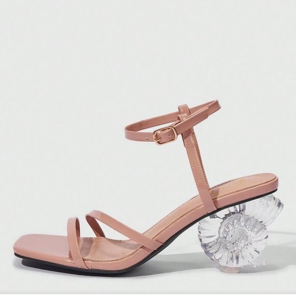 SHEIN Nude and Silver Strappy Heels (US 7) - Picture 2 of 15